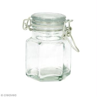 Pot en verre vide - Hexagonal 9 x 6 cm - 100 ml - Pot bébé - Achat & prix