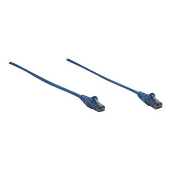 Intellinet Network Patch Cable, Cat6, 1m, Blue, CCA, U/UTP, PVC, RJ45, Gold Plated Contacts, Snagless, Booted, Lifetime Warranty, Polybag - Cordon de raccordement - RJ-45 (M) pour RJ-45 (M) - 1 m - UTP - CAT 6 - moulé, sans crochet - bleu - 1