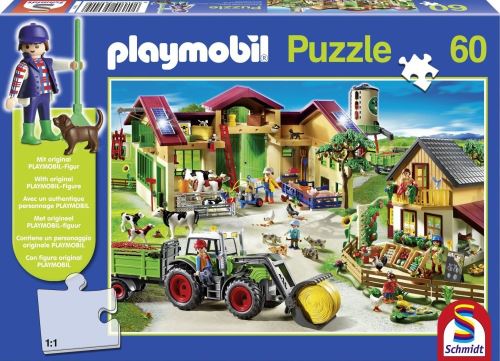 Schmidt - puzzle playmobil la ferme 60 pieces