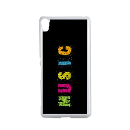 Coque Music Typographie Fond Noir Compatible Sony Xperia Performance Transparent