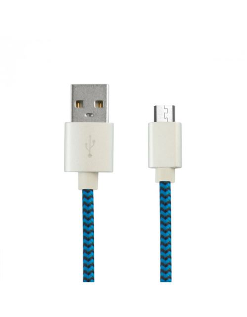 Cable Bleu Micro Usb Sport Textile Ksix