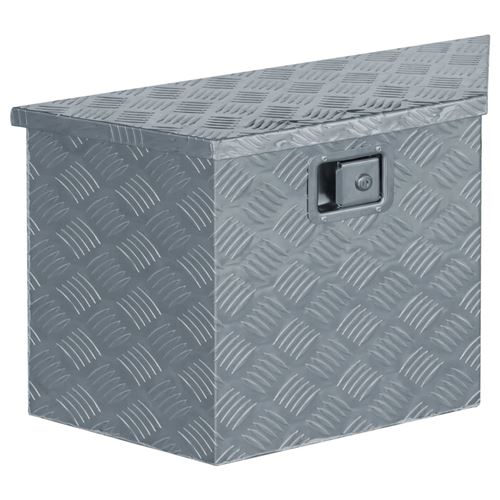 vidaXL Boîte en aluminium 70 x 24 x 42 cm Trapézoïdal Argenté