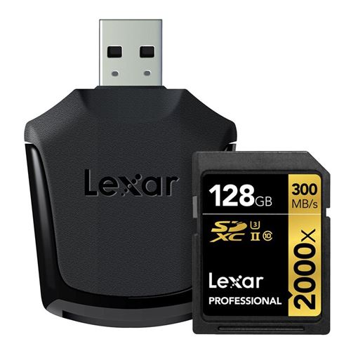 Lexar Professional - Carte mémoire flash - 128 Go - UHS Class 3 / Class10 - 2000x - SDXC UHS-II