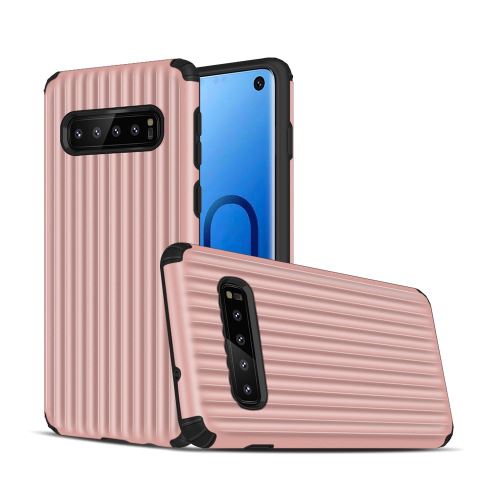 Coque en TPU valise en forme de valise hybride résistante aux chocs or rose pour votre Samsung Galaxy S10