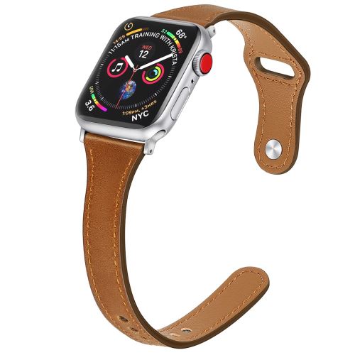 Bracelet en cuir véritable marron pour votre Apple Watch Series 1/2/3 38mm/Series 4 40mm