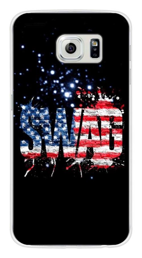 Coque en silicone imprimée compatible Samsung Galaxy S6 Swag usa