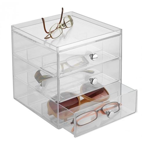 Boîte de rangement pour lunettes - lunettebox - dimensions de la boite :  45,5x18x6 cm.