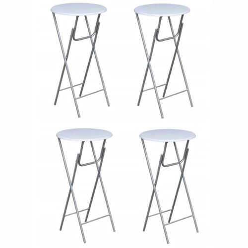 vidaXL - Table de bar et tabourets - Ensemble 4 pièces - Blanc - Image 3