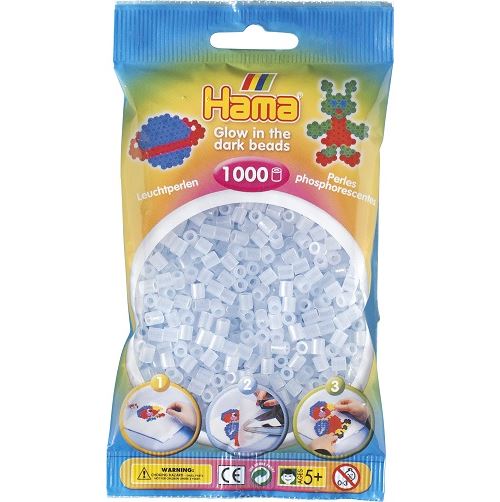 1 000 perles standard (Ø5 mm)- phosphorescent bleuté