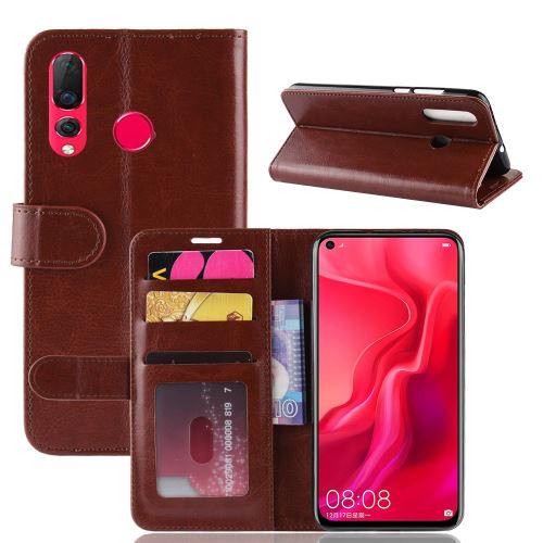 Etui en PU avec support couleur marron pour votre Huawei Nova 4