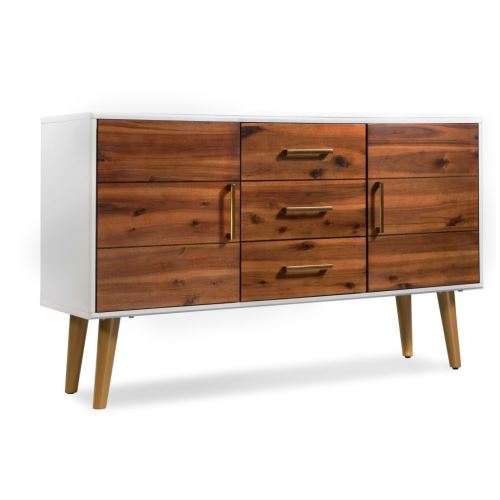 Meelady Buffet Meuble Buffet 115 x 35 x 70 cm Bois D'acacia Massif