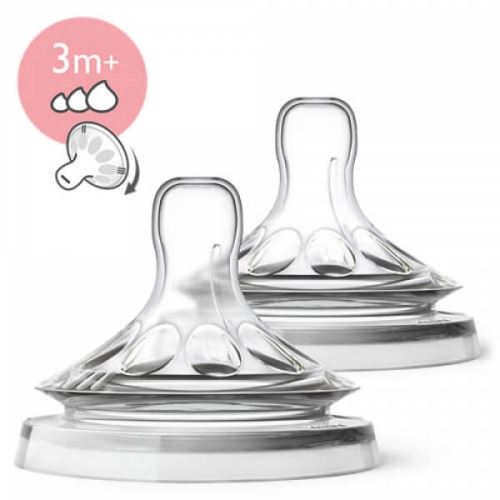 Lot de 2 tétines natural 3 mois + 1 fente débit variable - philips avent