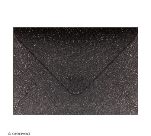 Enveloppe Pollen 114 x 162 mm - Pailleté Noir Carbone - 20 pcs