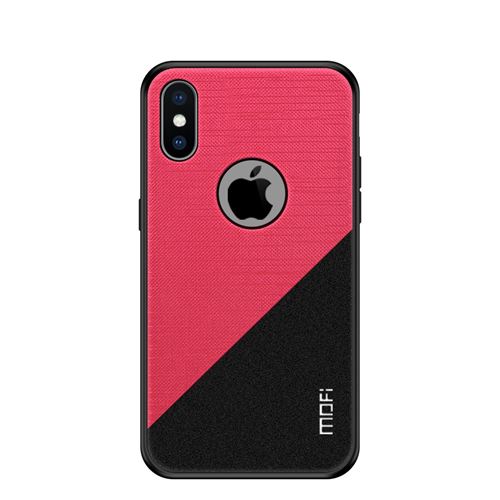 Coque en TPU tissu enduit hybride rose pour votre Apple iPhone XS 5.8 inch