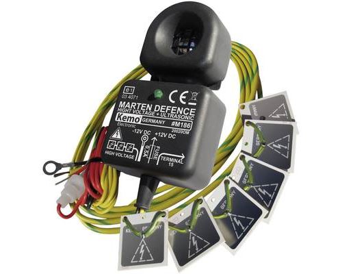Module anti-martre Kemo M186 à ultrason, électrique, éclairage LED avec protection optique, avec plaquettes haute tension 12 V 1 pc(s)