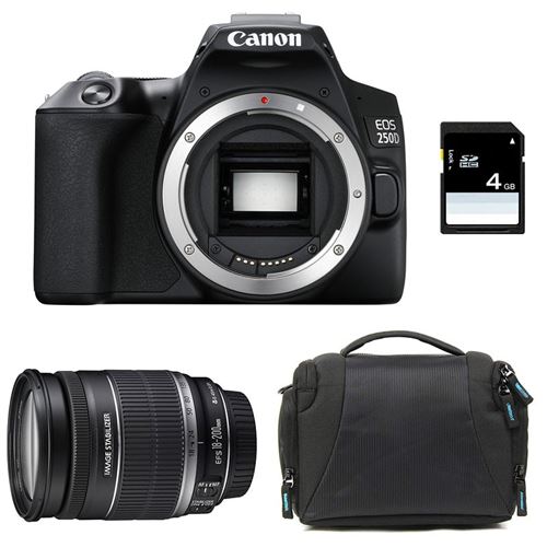 CANON eos 250d + 18-200 is + sac + sd 4go