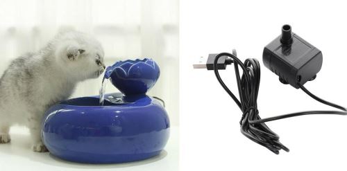 Comparer les prix de Fontaine d'eau potable pour animaux de compagnie chat électrique chien bol automatique bleu