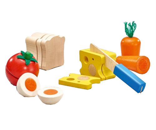 Selecta Spielzeug jouets alimentaires Pain et légumes junior en bois 6 pièces