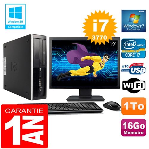 Pc hp compaq 8300 sff core i7-3770 ram 16go disque 1 to wifi w7 ecran 19' État correct - Hewlett-Packard reconditionné disponible sur Fnac