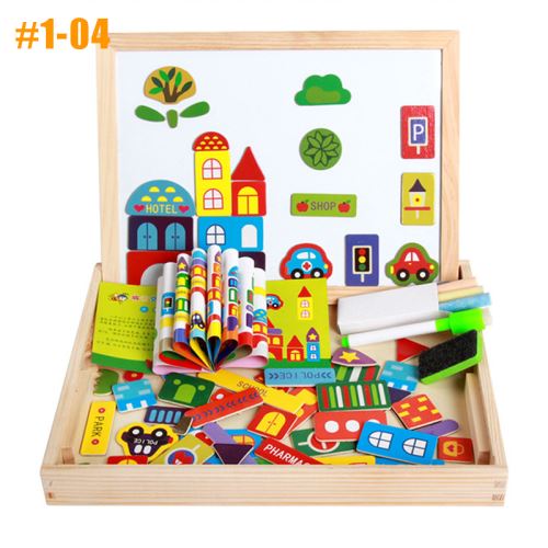 Boîte magnétique éducative 4 styles avec tableau blanc et tableau noir Transport urbain