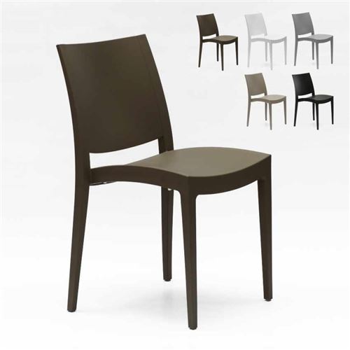 24 Chaises Trieste Grand Soleil polypropylène restaurant promo offre stock, Couleur: Marron