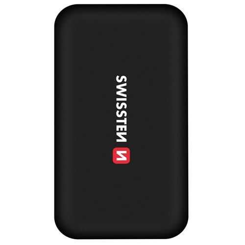 Batterie Externe 10000mAh 1x USB-C + 2x USB Smart IC Core Slim Swissten Noir