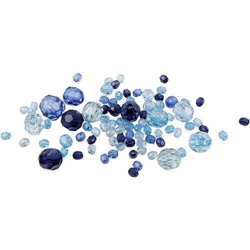 Creotime perles facettées mélange bleu 250 g