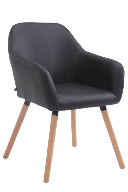 Chaise Visiteur Achat V2 similicuir , Noir /Nature