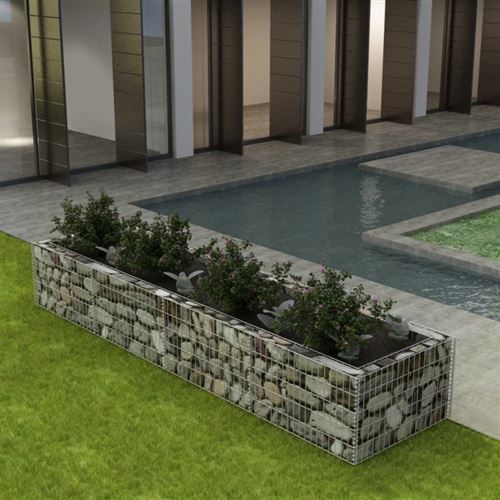 Vidaxl jardini&egrave;re &agrave; gabion acier 360 x 90 x 50 cm 142555