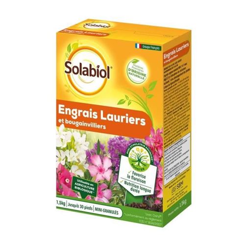 SOLABIOL SOLAURY15 Engrais Lauriers Et Bougainvilliers - 1,5 Kg