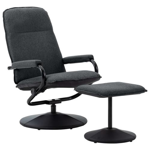 vidaXL Fauteuil inclinable avec repose-pied Gris foncé Tissu
