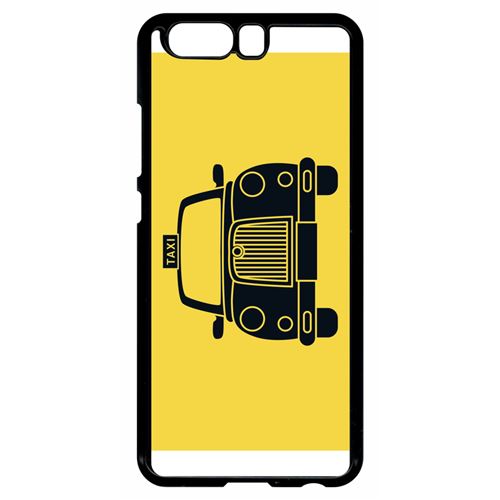 Coque huawei p10 taxi sur fond jaune