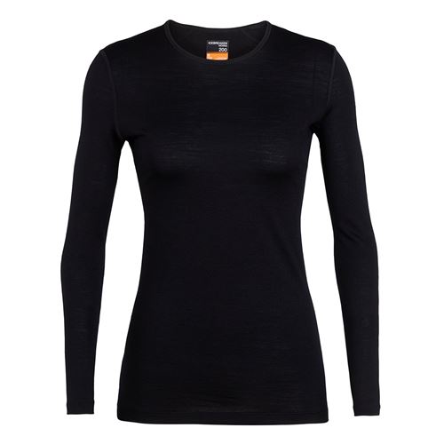 Haut Femme manches longues en laine 200 Oasis Black XS