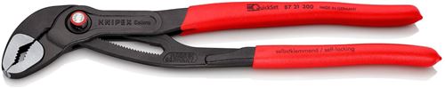 KNIPEX 87 21 300 Cobra QuickSet Pince multiprise de pointe grise atramentisée gainées en plastique antidérapant 300 mm