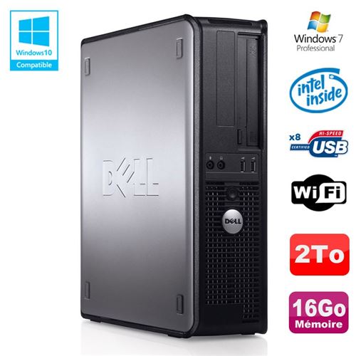 Pc dell optiplex 780 dt intel e8400 3ghz 16go disque 2000go wifi win 7 pro État correct - Dell reconditionné disponible sur Fnac