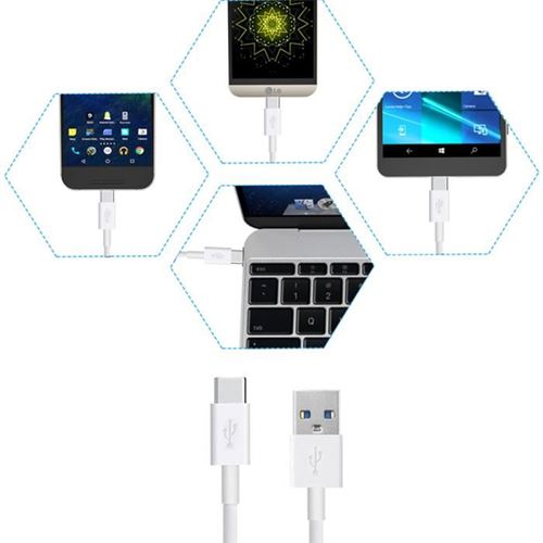 INECK® Câble USB C vers USB 3.0 (1 m), USB C vers USB A 3.0 pour Appareils Avec Ports USB Type C - Câble USB C pour Samsung S8, S8+, S9, nouveau MacBook, OnePlus 2, Nexus 5X, ChromeBook Pixel, tablette Nokia N1 et autres