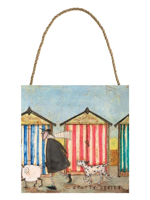 Sam Toft Art mural en bois 20 x 20 cm Spotty Stripey