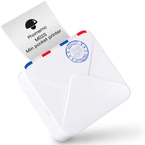 18€01 sur Imprimante thermique Phomemo M02S - Portable - Bluetooth - avec 1  Rouleau de papier - Blanc - Imprimante Photo - Achat & prix