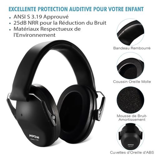 Casques Antibruit à Prote ... Mpow Casque Anti-bruit Adulte Sac de Transport