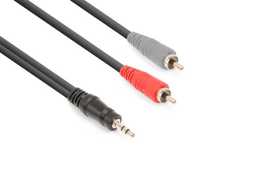 Vonyx Câble audio cordon jack 3,5 stéréo / 2 x rca mâle - 1,5m