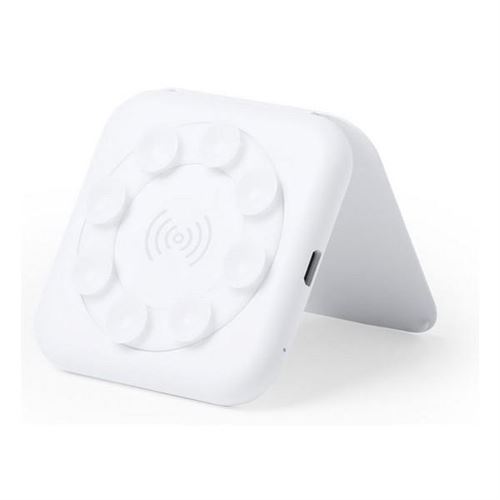 Chargeur sans fil avec ventouses et support pour téléphones mobiles Blanc 146262