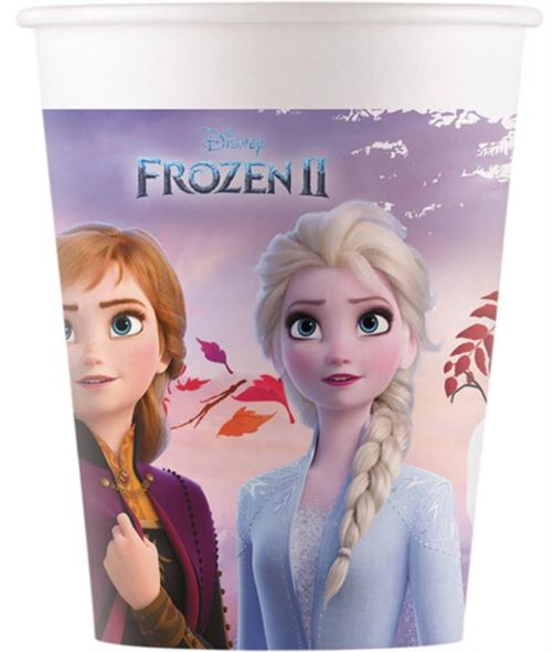 Folat tasses de fête Filles congelées 200 ml de papier rose 8 pièces