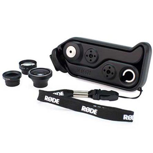 Rode Grip+ Poignée Multiposition de Microphone + Kit de Lentilles pour iPhone 4/4S