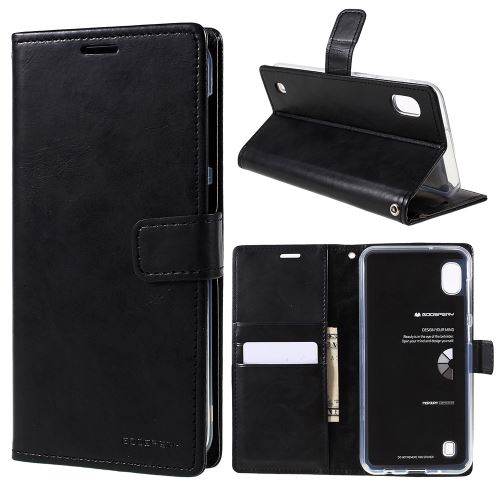 Etui en PU lune bleue noir pour votre Samsung Galaxy A10