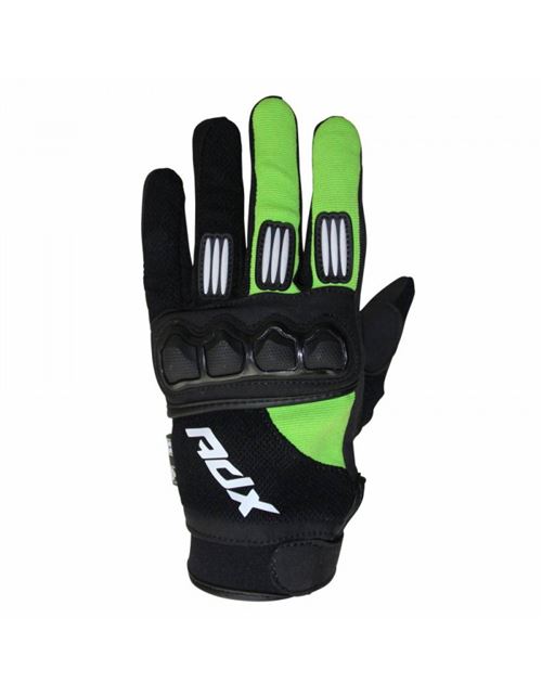 Gants cross adx town noir-vert fluo t 6 (xxs) enfant (homologue en 13594:2015)