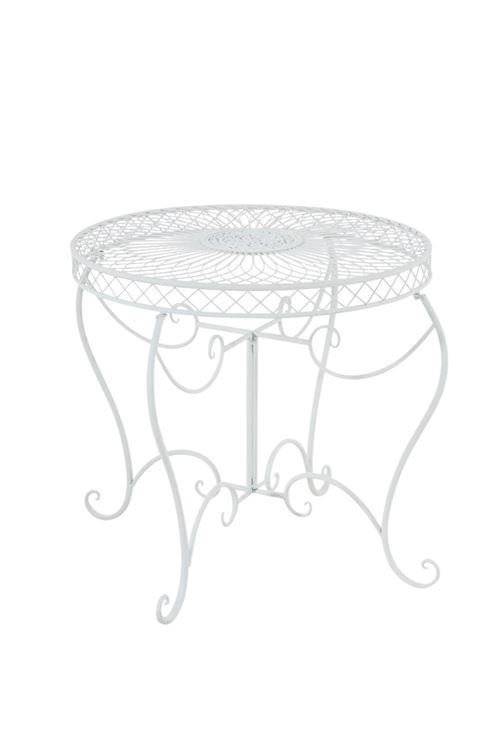 Table de jardin Sheela en fer forgé , Blanc