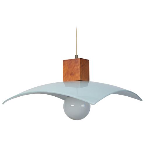 Tosel 10764 suspension poutres carrés verre 100 w e27 bois foncé