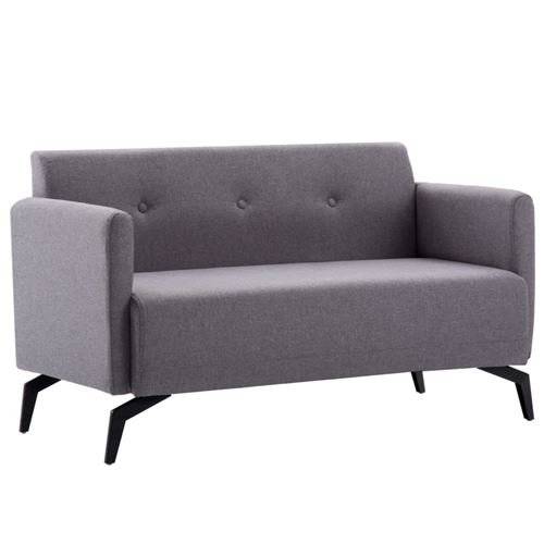 vidaXL Canapé à 2 places Revêtement en tissu 115x60x67 cm Gris clair