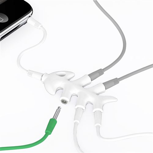 Fishtec® Répartiteur Séparateur Audio pour Smartphone, MP3, Tablette - 5 Ports x Jack 3,5 mm