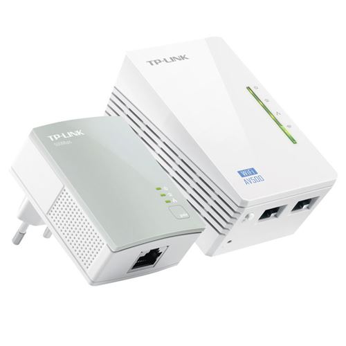 Pack 2 CPL AV500 + Wi-Fi N300 avec prise gigogne TP-LINK TL-WPA4235P KIT Blanc